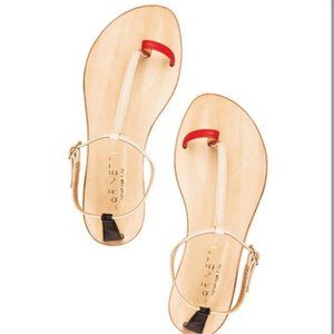 Cornetti Italian Leather Sandals in Red, Nude & Black Panarea Size EU 36
